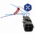 Колодка с проводами  (4 конт) штыревая (жгута бензонасоса, датчика кислорода ВАЗ) ("CARGEN")