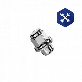 Гайка колеса М14x1.5x42 закрытая, пресс-шайба, ключ 22 (цинк)