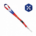 Шнурок на шею для ключей "РОССИЯ" (с карабином) ("Альтернатива")