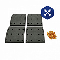 Р/к колодки (L=230 мм, H=250 мм) (4 шт) SCANIA (с заклепками) ("TECHNO BRAKE")
