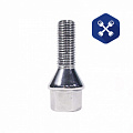 Болт колеса М14х28х1.25 с юбкой конус, ключ 17 (хром)