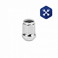 Гайка колеса М12x1.5x35 закрытая, конус, ключ 19 (хром) с выступом ("STARLEKS")