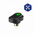 Тумблер (2-х поз) клавишный (с фиксацией) 12В/30А (подсветка LED эеленая точечная) ("Альтернатива")