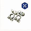 Клемма АКБ (2 шт) (+, -) алюминий (прижимная планка) ("General Technologies")