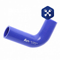 Патрубок радиатора ЗИЛ верхний угловой (ф=38 мм, L=120/130 мм) силикон н/о ("MEGAPOWER")