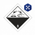 Наклейка "Коррозийные вещества" класс 8 (300х300 мм) (ООО "МОСПРОМЗНАК")