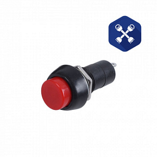 Переключатель кнопочный OFF-ON без фиксации красный