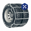 Цепь противоскольжения 11.00 R20, 315/70 R22.5 (к-т на ось) спарка "лесенка" (шип) ("SKALOLAZ")