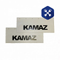 Брызговик задний Камаз (640х265 мм) белый (надпись черная "KAMAZ")