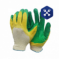 Перчатки комбинированные (2 покрытие латекс, зелено-желтые) (ООО "Камские перчатки")