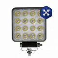 Фара светодиодная 12/24В (16 диодов) 48WS 6000К Super Slim Epistar Flood (106х106х40 мм) ("Lumen") S
