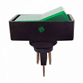 Переключатель клавишный 12В 20А ON-OFF с зеленой подсветкой
