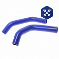 Патрубки радиатора ГАЗ-53, 3307 (2 шт) (синий силикон) ("MEGAPOWER")
