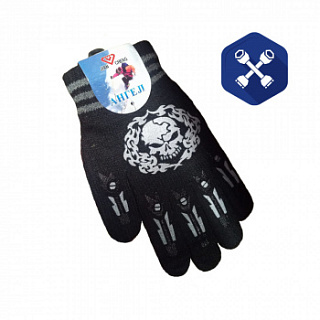 Перчатки утепленные (шерсть, ПВХ точка, черные) ("АНГЕЛ")