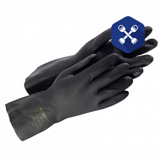Перчатки МБС (резиновые, черные, химостойкие)
