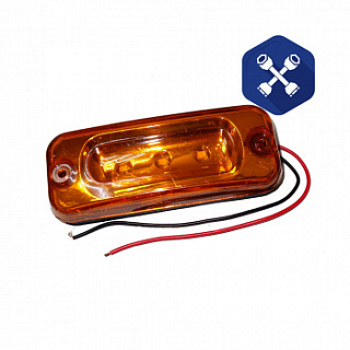 Фонарь габаритный боковой (желтый) (светодиод) (провод) 3 диода