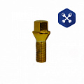 Болт колеса М12х28х1.5 с юбкой конус, ключ 17 (золотой хром)