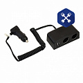 Разветвитель прикуривателя 12/24В на 2 гнезда и USB (0.5А) ("AutoStandart")
