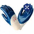 Перчатки МБС (тройное частичное покрытие, синие, манжет-резинка)