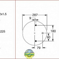 Пневмобаллон со стаканом (металл) (2 шпильки М12, 1 штуцер М22) JOST, SCHMITZ ("SABO")