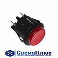 Переключатель кнопочный OFF-ON без фиксации красный 12В с подсветкой